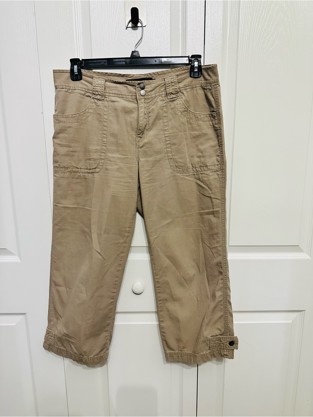 Calvin Klein Jeans Women’s Size 12 Khaki Tan Cropped Utility Capri Pants